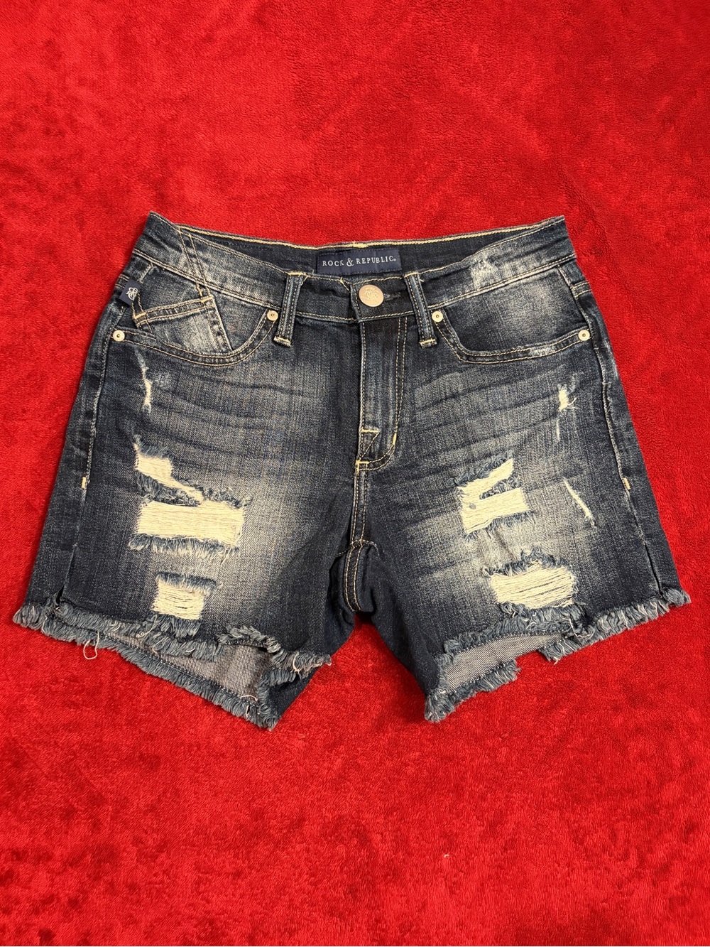 Rock & Republic Dark Wash Denim Shorts